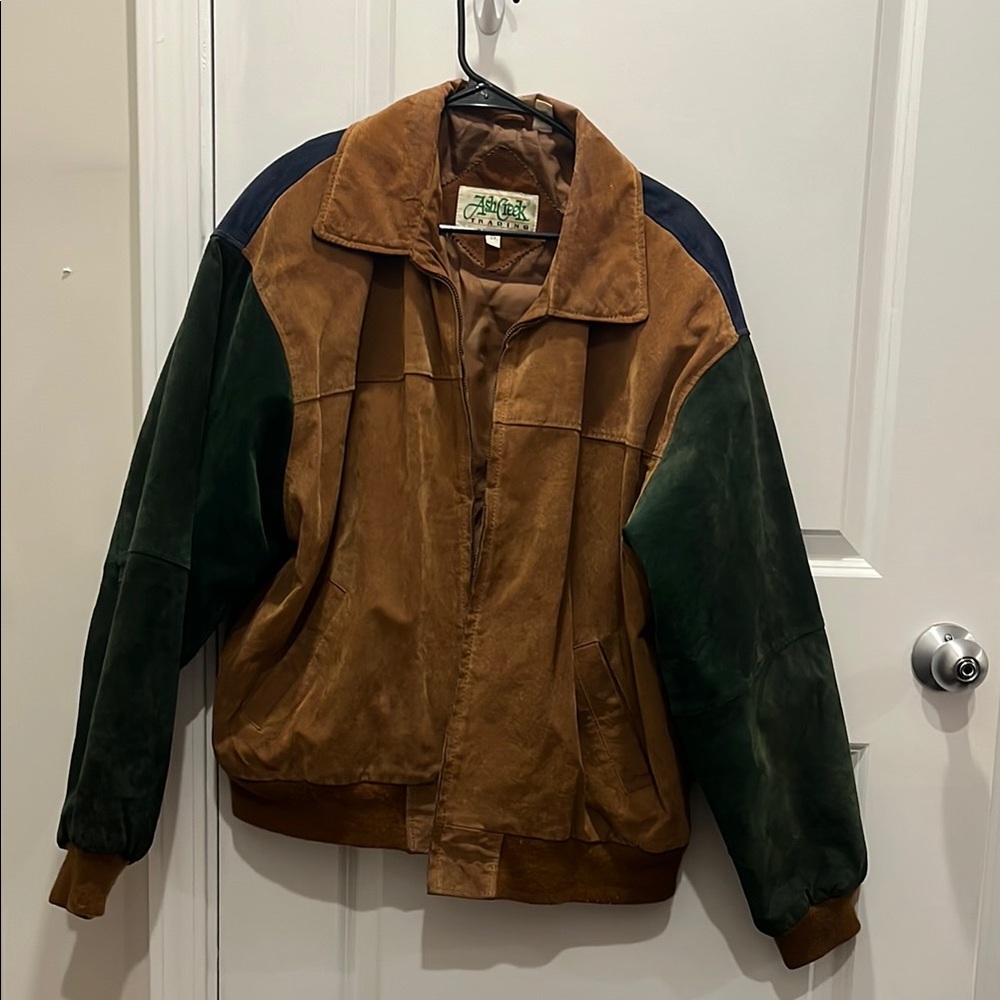 Vintage Corduroy Working Jacket with Colorblock Design